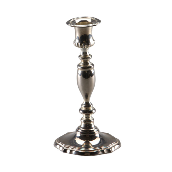 Leuchter 1-armig silber 18 cm