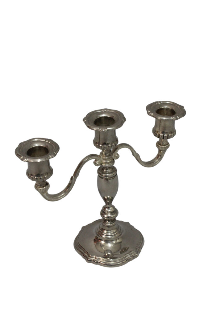 Leuchter 3-armig silber 19,5cm