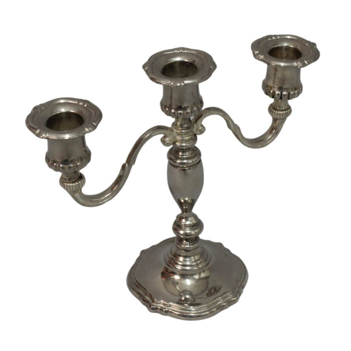 Leuchter 3-armig silber 19,5cm