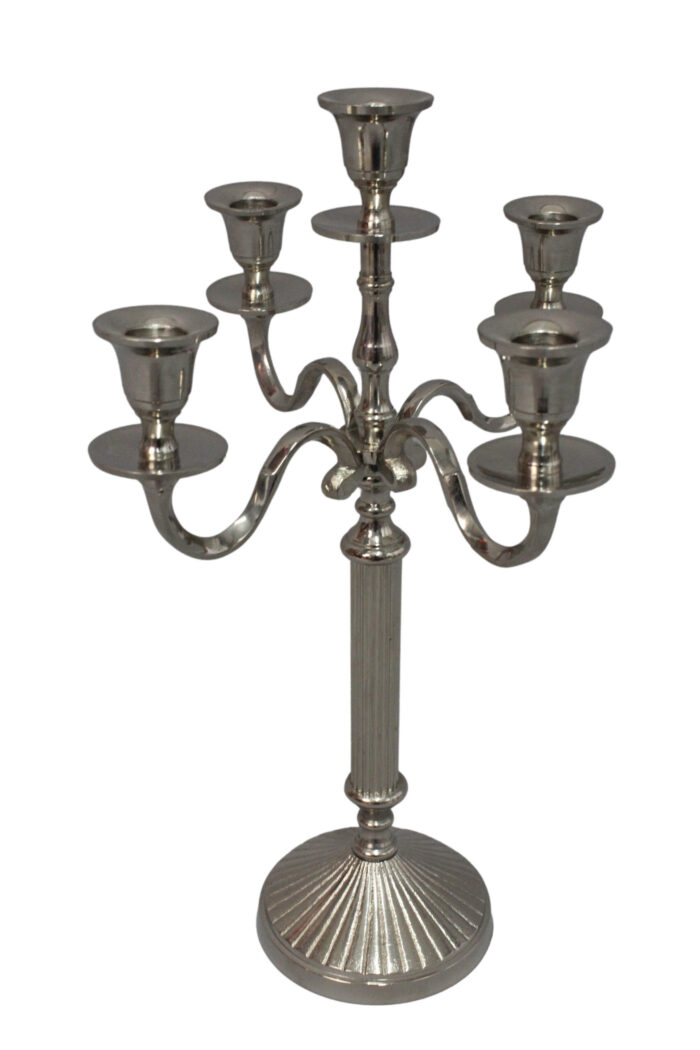 Leuchter 5-armig silber 43cm