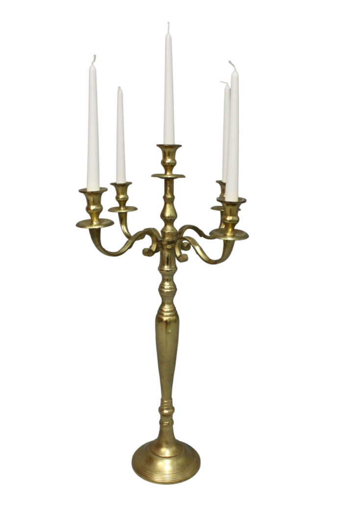 Leuchter 5-armig gold 80 cm