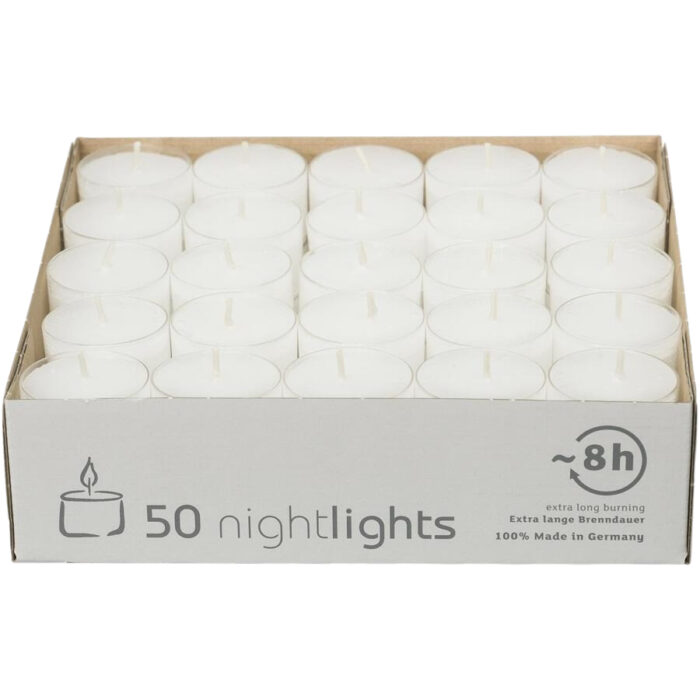 Teelichtkerzen 50er-Pack weiß