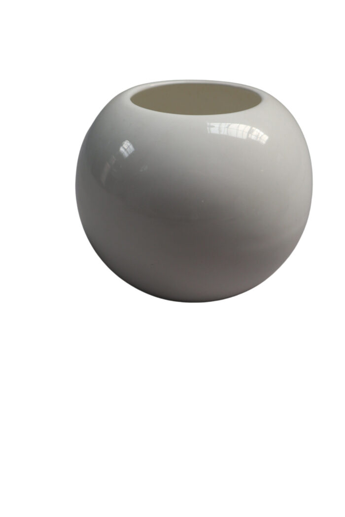 Vase rund weiß
